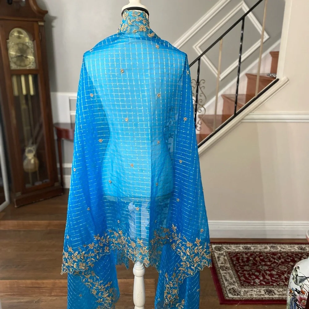 Mesh Beaded Embroidered Sequin Formalwear Dupattas